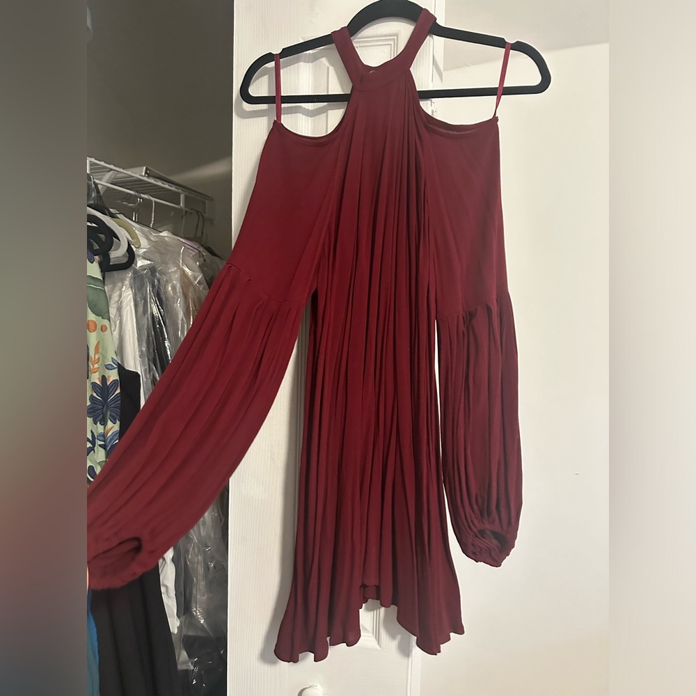 FREE PEOPLE mini dress with cut out long sleeves